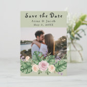 Moderne Monstera Leaf Floral Salie Kaart (Staand voorkant)