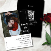 Moderne Moody-foto opslag van datum met QR-code Save The Date