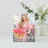 Moderne mooie afstudeer dank je wel afgestudeerde  briefkaart (Staand voorkant)