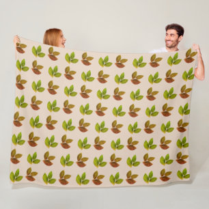 Moderne Mooie Laurierbladeren Fleece Deken