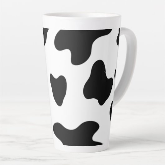 Moderne mooie zwart-witte Koe Latte Mok (Rechterhoek)