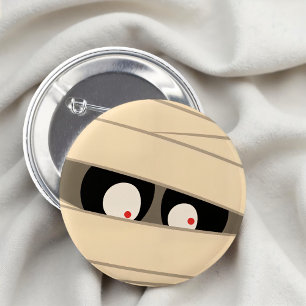 Moderne Mopige Typografie Mummie Monster Halloween Ronde Button 5,7 Cm