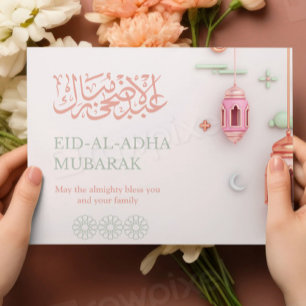 Moderne Moslim Vakantiekaart Eid al-Adha 2025 Is Feestdagenkaart