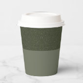 Moderne Moss Green Textured Paper Cup – Aanpassen Papieren Bekers (Links)