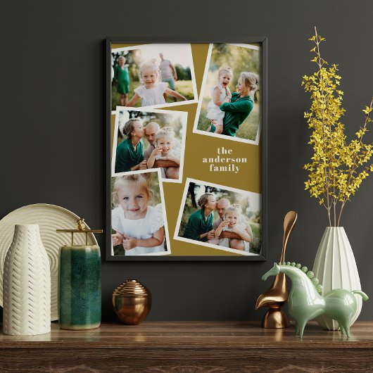 Moderne mosterd multi-foto home decor poster