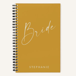 Moderne Mosterdbruid Gepersonaliseerde Weddingplan Notitieboek
