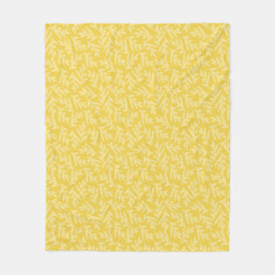 Moderne mosterdgele bloembladeren patroon fleece deken