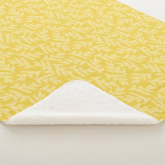 Moderne mosterdgele bloembladeren patroon sherpa deken (3/4)