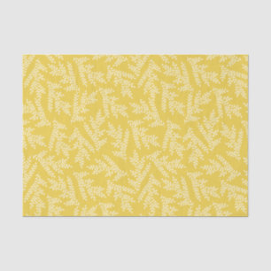 Moderne mosterdgele bloembladeren patroon tissuepapier