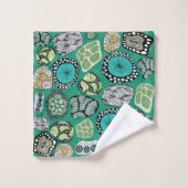 Moderne Motif Bloem Handdoek Set (Wasdoekje)