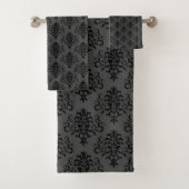 Moderne motif damassé gris noir gothique (En situation)