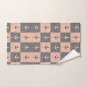 Moderne motif de feuilles répétées rose et gris (Serviette à main)