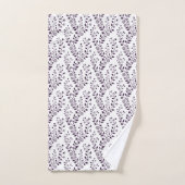 Moderne motif floral Boho prune blanc (Serviette à main)