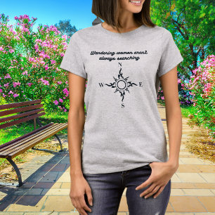 Moderne Motiverende Zwervende Vrouwen Kompas T-shirt
