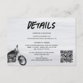 Moderne Motorfiets Monogram QR-code Bruiloft Detai Informatiekaartje (Voorkant)