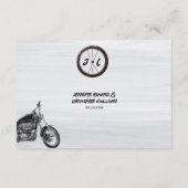 Moderne Motorfiets Monogram QR-code Bruiloft Detai Informatiekaartje (Achterkant)