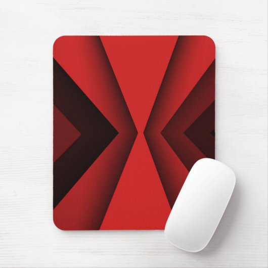 Moderne mousepad, zwart, rood, abstract, geometris muismat (Met muis)