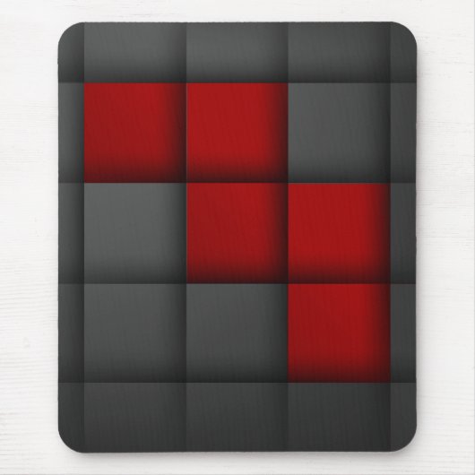 Moderne mousepad, zwart, rood, abstract, geometris muismat (Voorkant)
