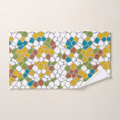 Moderne, moutarde jaune, turquoise, vert, blanc (Serviette à main)