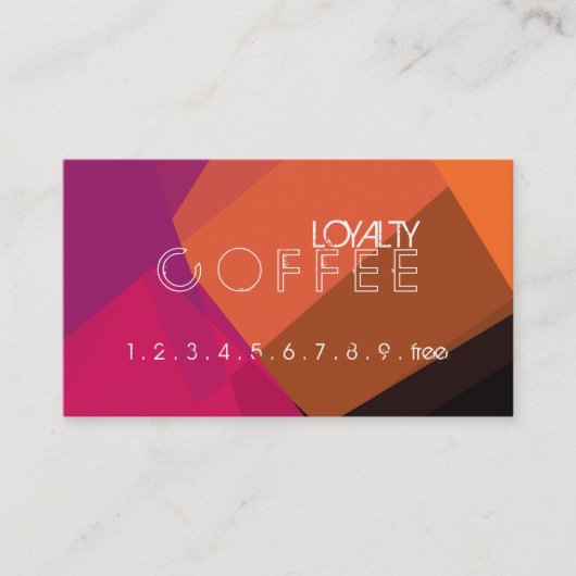 Moderne Mozaic Pattern Loyalty Coffee Punch #9 (Voorkant)