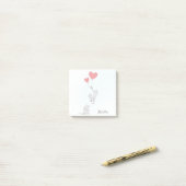Moderne muizen Waterverf Blue Cute Post-it® Notes (Op bureau)