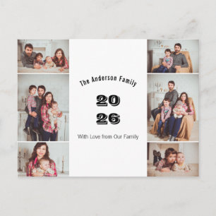Moderne Multi Foto Aangepaste Familie Jaar Briefkaart