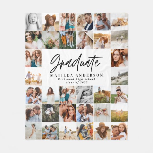 moderne multi-foto afstuderen stijlvolle klasse va fleece deken (Voorkant)