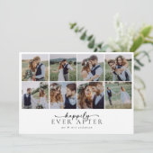 Moderne Multi Foto Collage Bruiloft Bedankkaart (Staand voorkant)