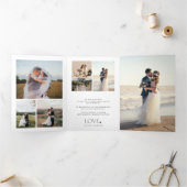 Moderne multi foto collage bruiloft dank u kaart (Binnen)