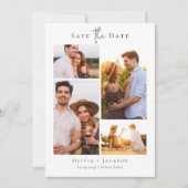 Moderne Multi Foto Collage Bruiloft Save The Date (Voorkant)