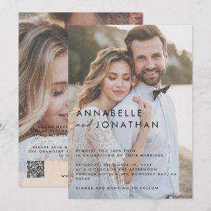 Moderne multi foto elegante bruiloft save the date