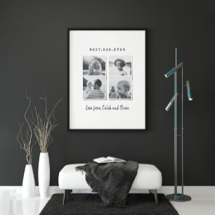 Moderne multi-foto gift elegant zwart wit voor poster