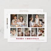 Moderne multi-foto kerstcollage feestdagenkaart (Voorkant / Achterkant)