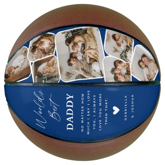 Moderne multi-foto raster beste vader van de werel basketbal (Voorkant)