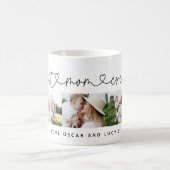 Moderne multi-fotoscripttypografie beste moeder koffiemok (Center)