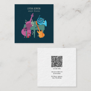 Moderne multi-instrument muziek visitekaart vierkante visitekaartje