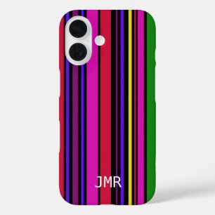 Moderne multi kleur barcode Designer iPhone 16 Hoesje