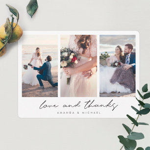 Moderne Multi Photo Collage Love and Bedankt Weddi