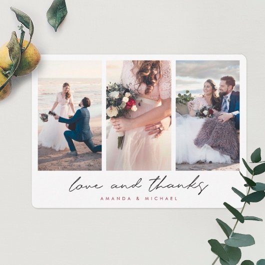 Moderne Multi Photo Collage Love and Bedankt Weddi