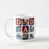 Moderne Multi Photo Grid Cute DAD Coffee Mok (Links)
