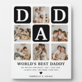 Moderne Multi Photo Grid Cute DAD Gift Fotoplaat (Voorkant)