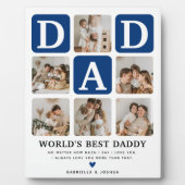 Moderne Multi Photo Grid Cute DAD Gift Fotoplaat (Voorkant)