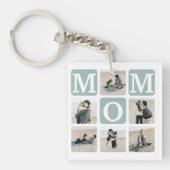 Moderne Multi Photo Grid Cute MOM Gift Sleutelhanger (Voorkant)