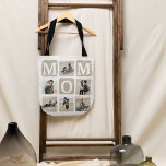 Moderne Multi Photo Grid Cute MOM Sac fourre-tout<br><div class="desc">Créez votre propre sac fourre-tout MOM avec ce montage et ce texte de grille multi-photo moderne. Design dispose de 6 Photographies avec carrés d'angle incurvés avec le texte MOM en blocs neutres qui peuvent être changés en n'importe quelle couleur. Au verso, le texte "Meilleure maman du monde" avec une mignonne...</div>