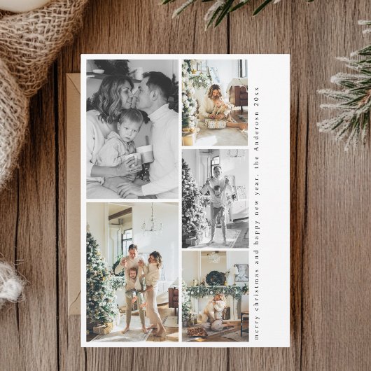 Moderne Multi Photo kerst Kaart | minimalistisch