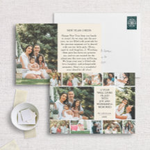 Moderne Multi-Photo Nieuwjaar 12 Fotokaart