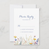 Moderne Multicolor Wildflower RSVP (Voorkant)