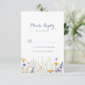 Moderne Multicolor Wildflower RSVP (Staand voorkant)