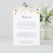 Moderne Multicolor Wildflower Wedding Details Informatiekaartje (Staand voorkant)