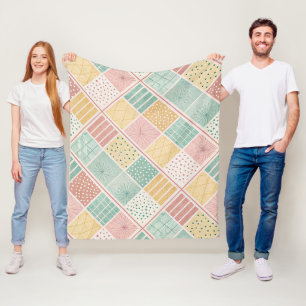 Moderne Munt Geometrische Stippen Geruite Patroon Fleece Deken